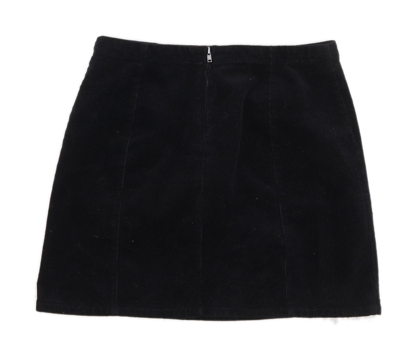 Forever 21 Womens Size M Corduroy Textured Black A-Line Skirt (Regular)