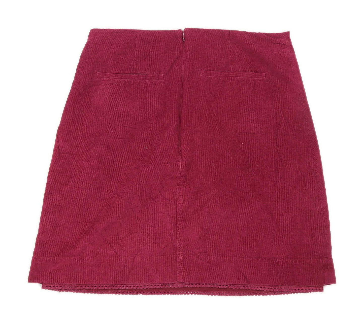 Mistral Womens Size 8 Corduroy Textured Pink Skirt (Regular)