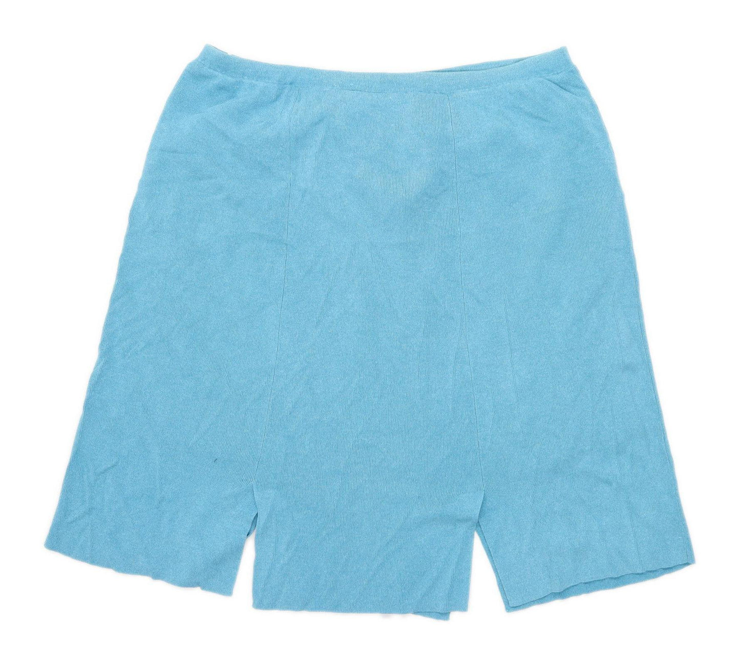 Country Casuals Womens Size W34 Cotton Blend Blue Knitted Skirt (Regular)