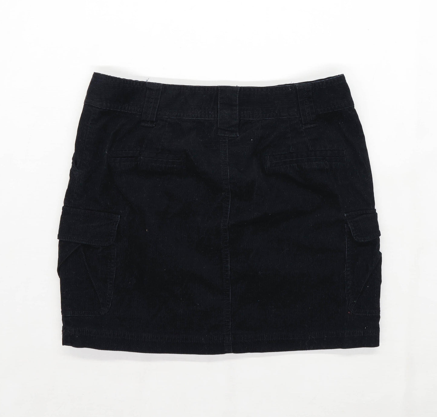 Next Womens Size 12 Cotton Blend Black Skirt (Regular)