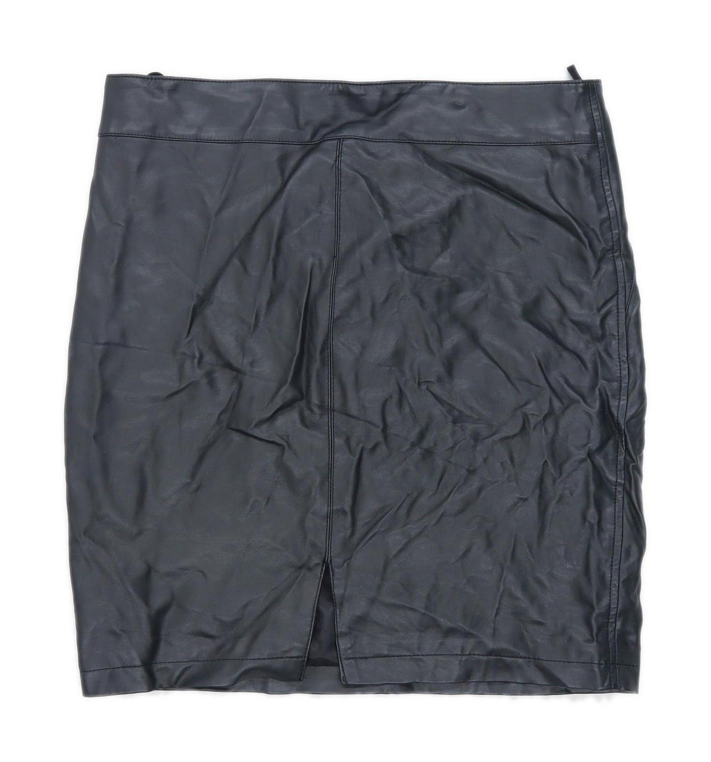Max Studio Womens Size 8 Polyurethane Blend Black Skirt (Regular)
