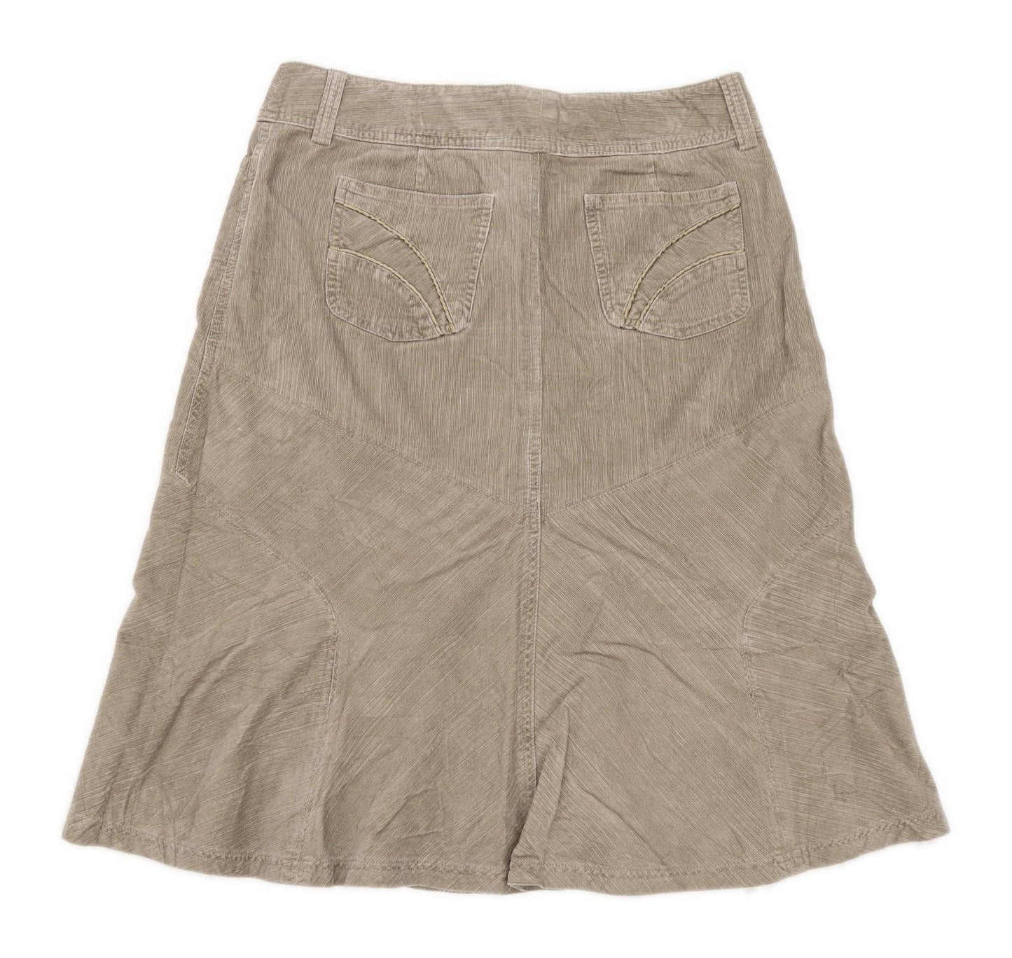 Next Womens Size W32 Corduroy Textured Brown Skirt (Regular)