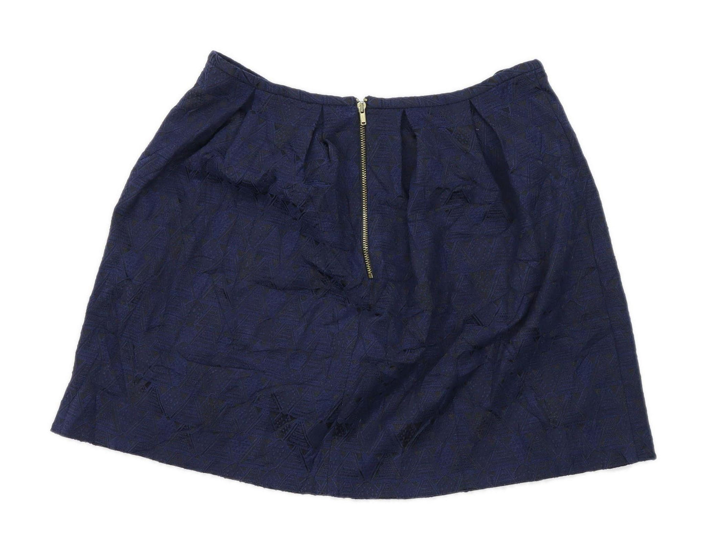 Oasis Womens Size 8 Cotton Blend Blue Skirt (Regular)