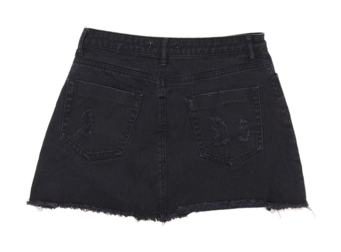 Forever 21 Womens Size 10 Denim Black Skirt (Regular)