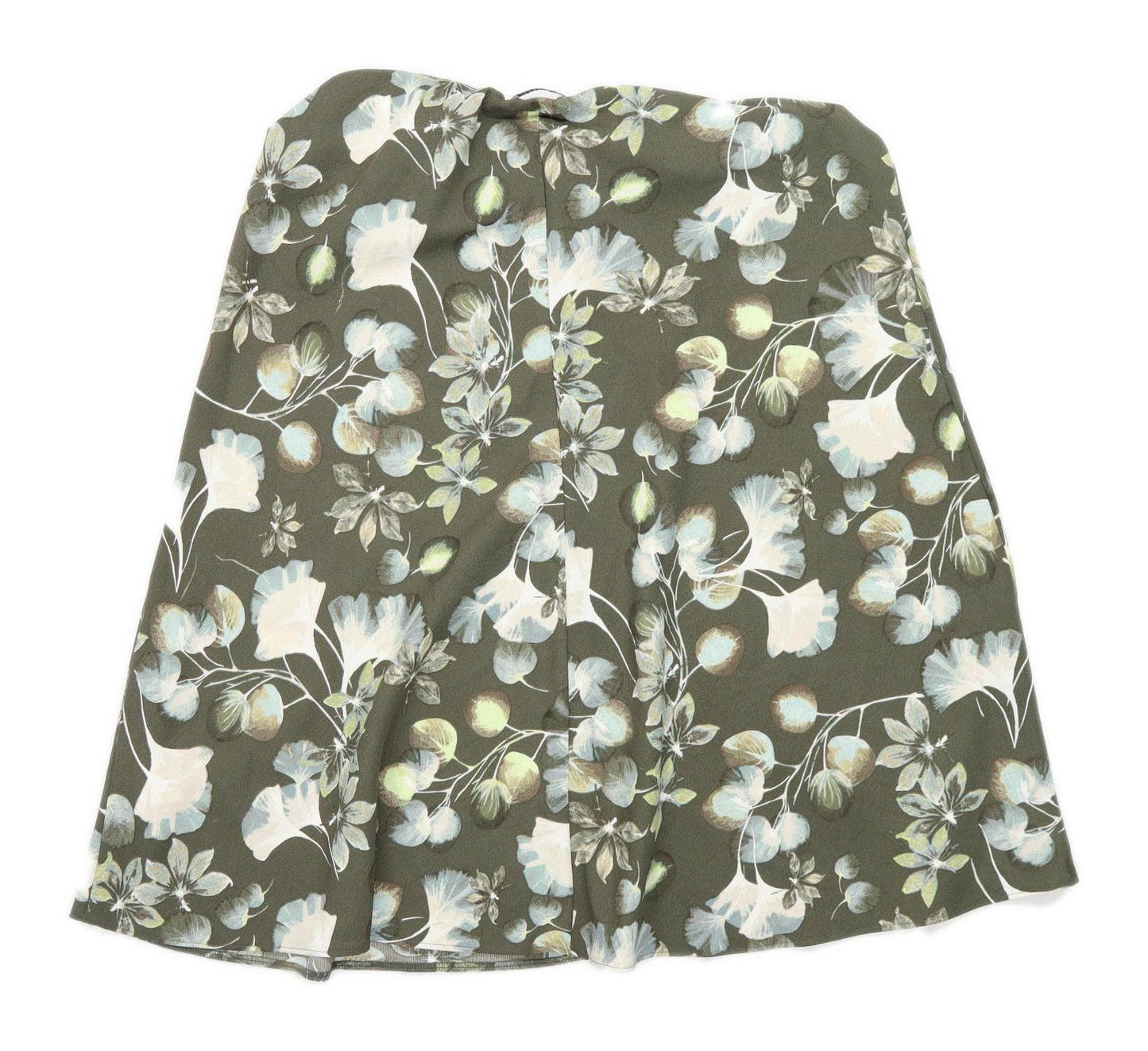 Classic Womens Size 12 Floral Green Skirt (Regular)