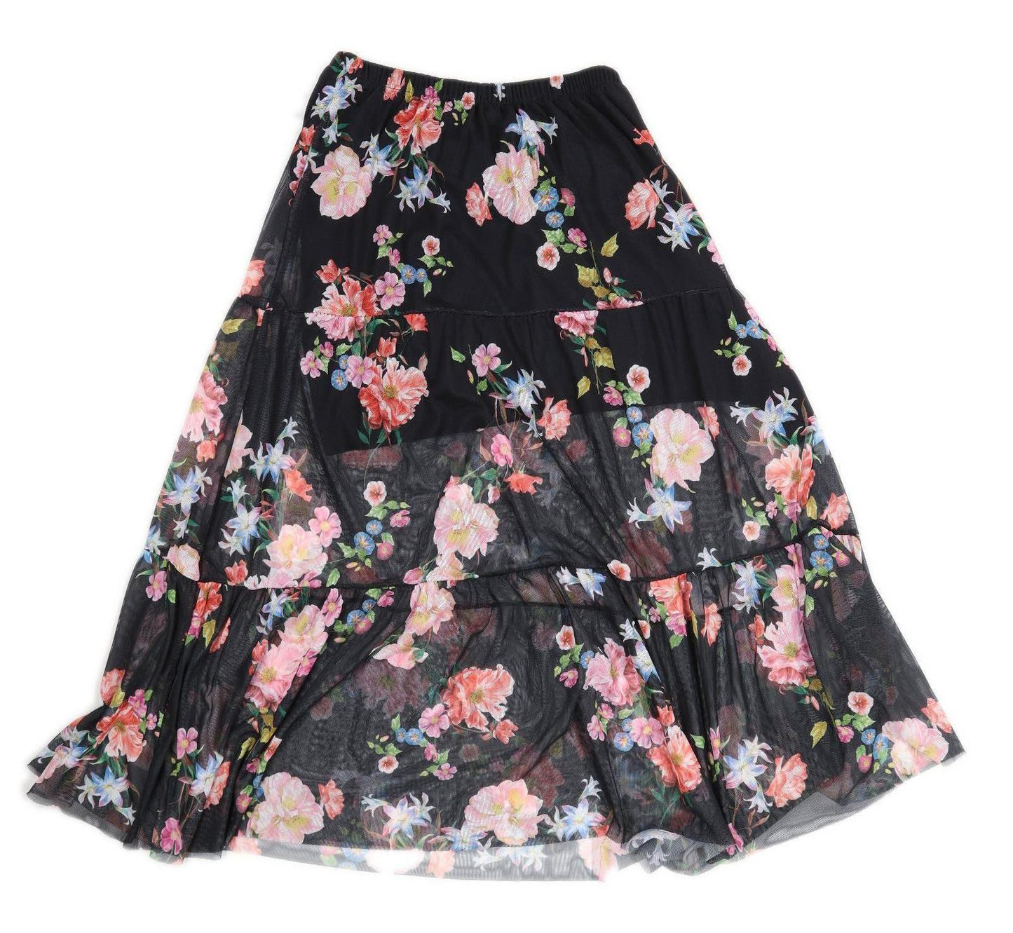 Missguided Womens Size 14 Floral Black Skirt (Regular)