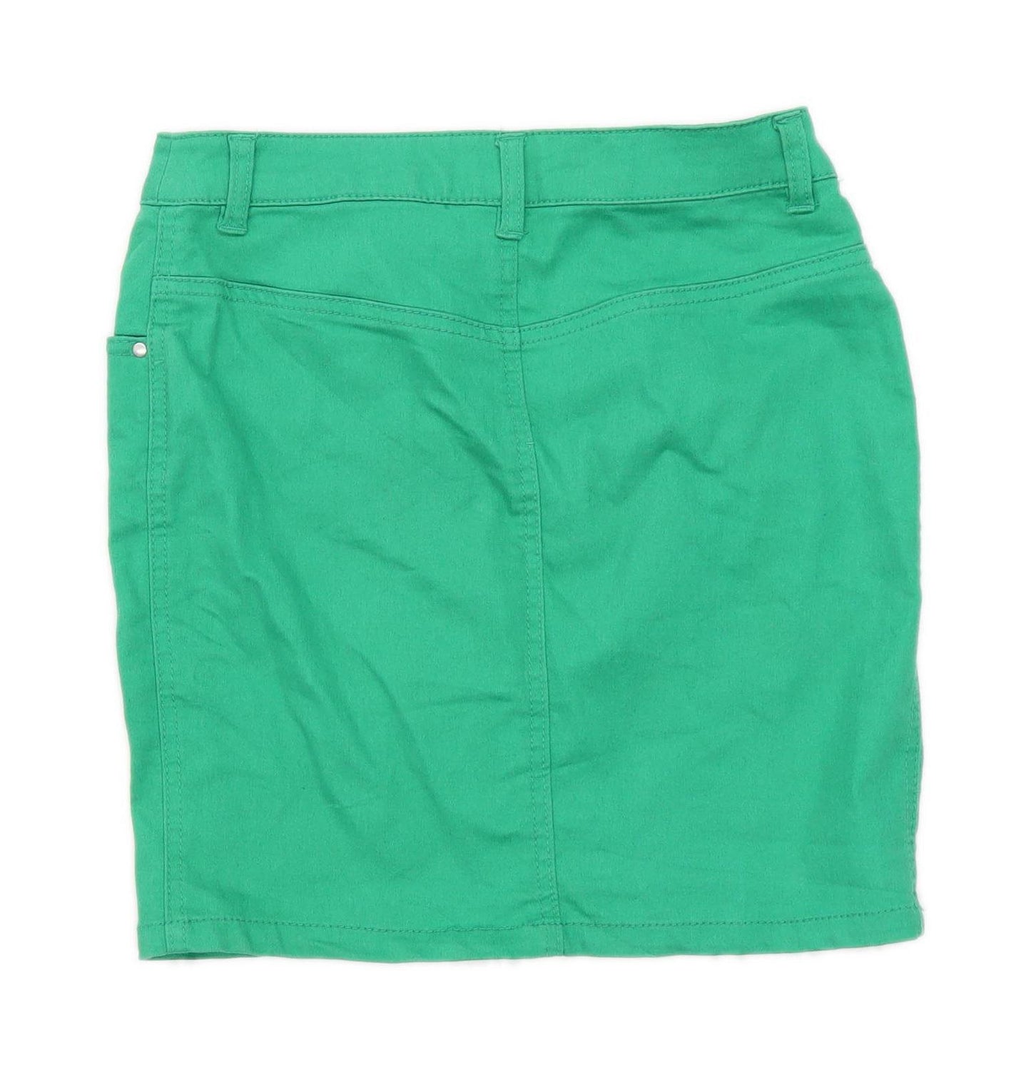 H&M Womens Size 10 Cotton Blend Green Skirt (Regular)