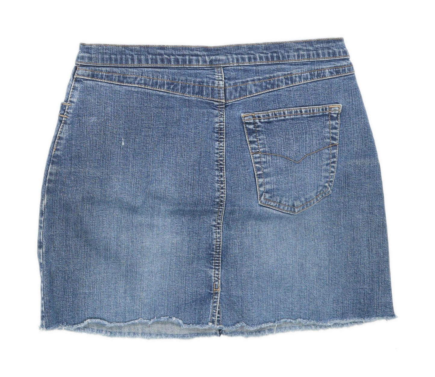 Next Womens Size 12 Denim Blue Skirt (Regular)