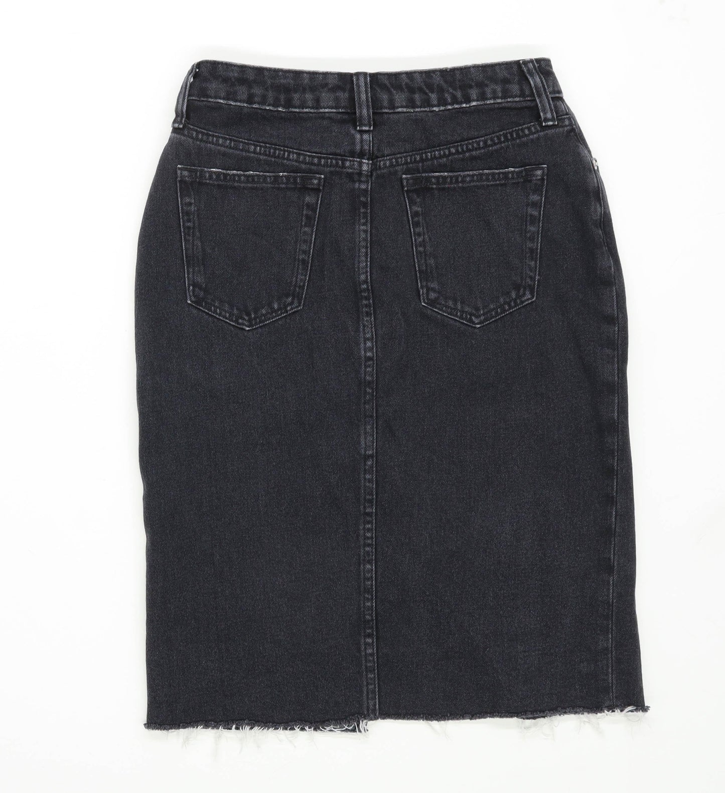 H&M Womens Size W26 Denim Black Pencil Skirt (Regular)
