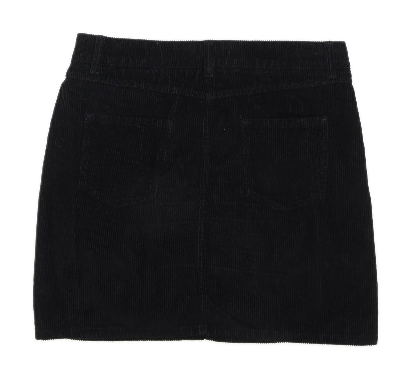 Next Womens Size 12 Corduroy Black Skirt (Regular)