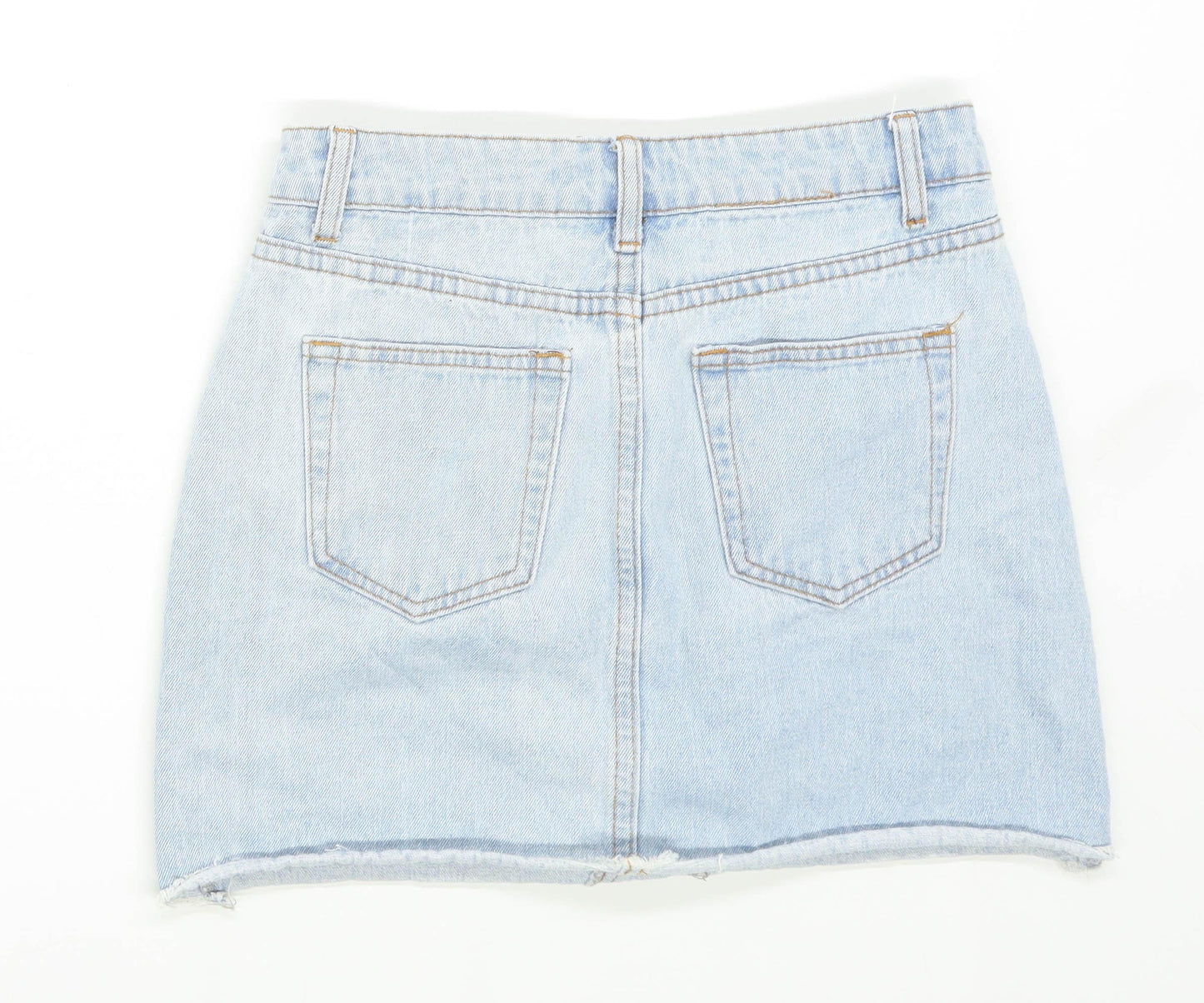 Boohoo Womens Size 8 Denim Blue Skirt (Regular)