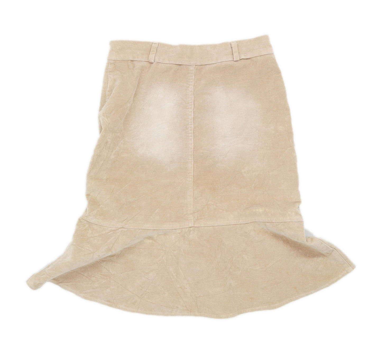 Jane Norman Womens Size 10 Corduroy Beige Flare Skirt (Regular)