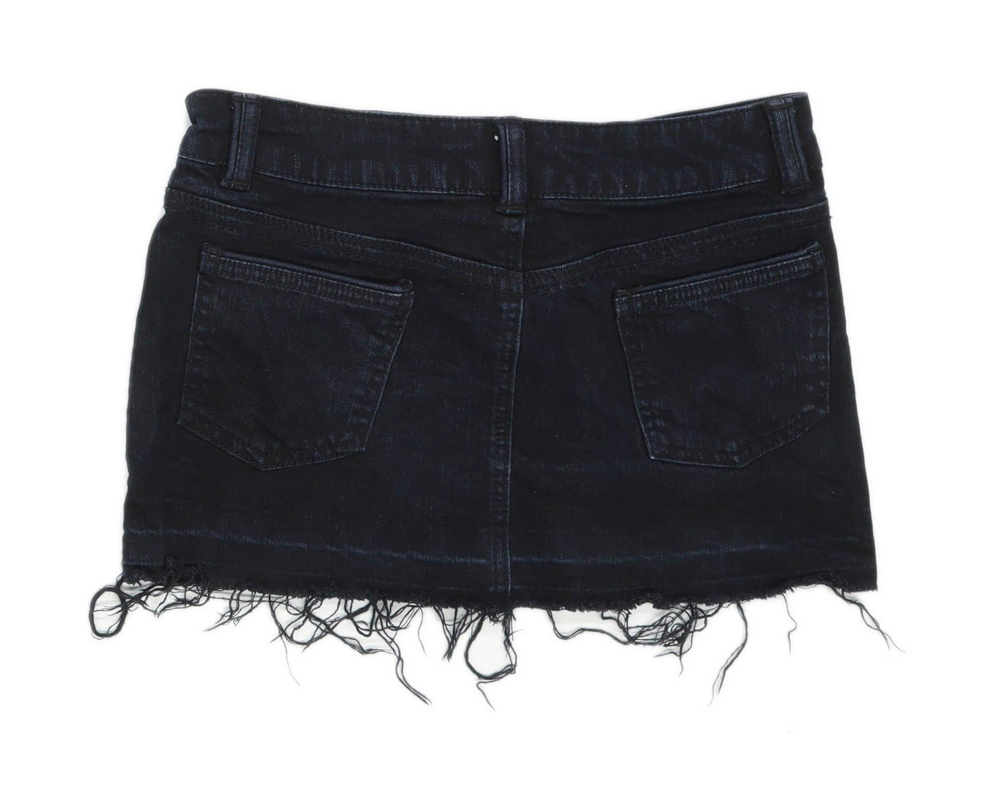 Miss Selfridge Womens Size 8 Denim Black Skirt (Regular)