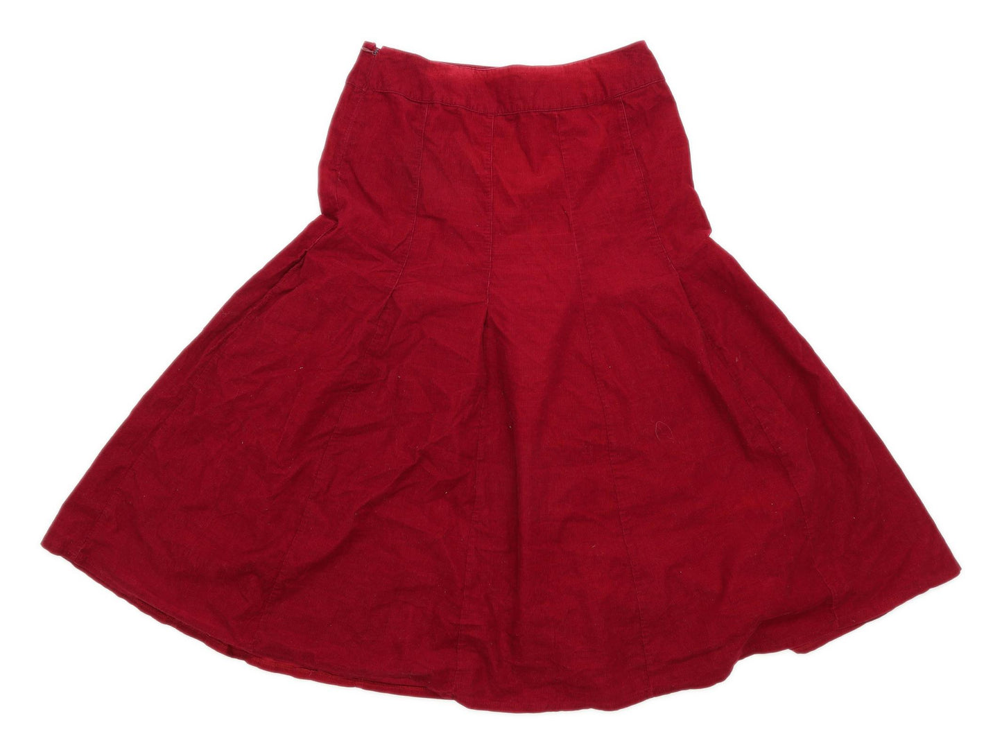 Monsoon Womens Size 10 Corduroy Red Flare Skirt (Regular)