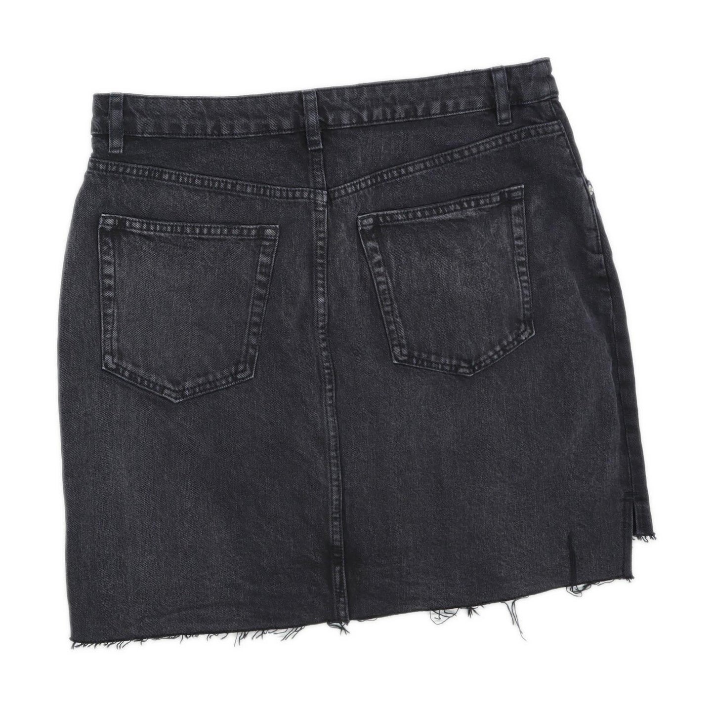 H&M Womens Size W32 Denim Black Skirt (Regular)