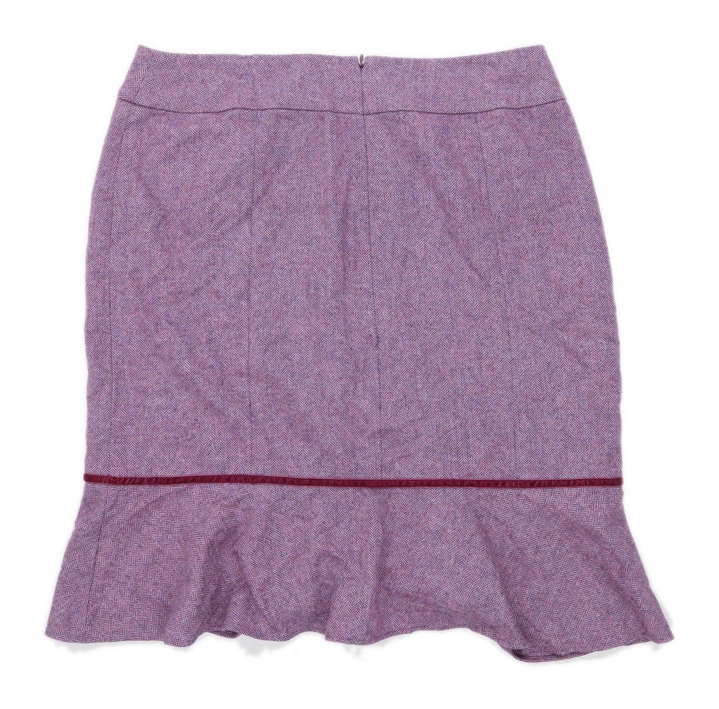 Precis Womens Size 16 Wool Blend Purple Embroidered Flare Skirt (Petite)