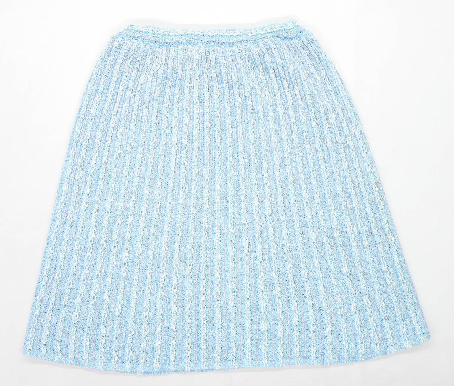 Preworn Womens Size 16 Cotton Blend Striped Blue A-Line Skirt (Regular)