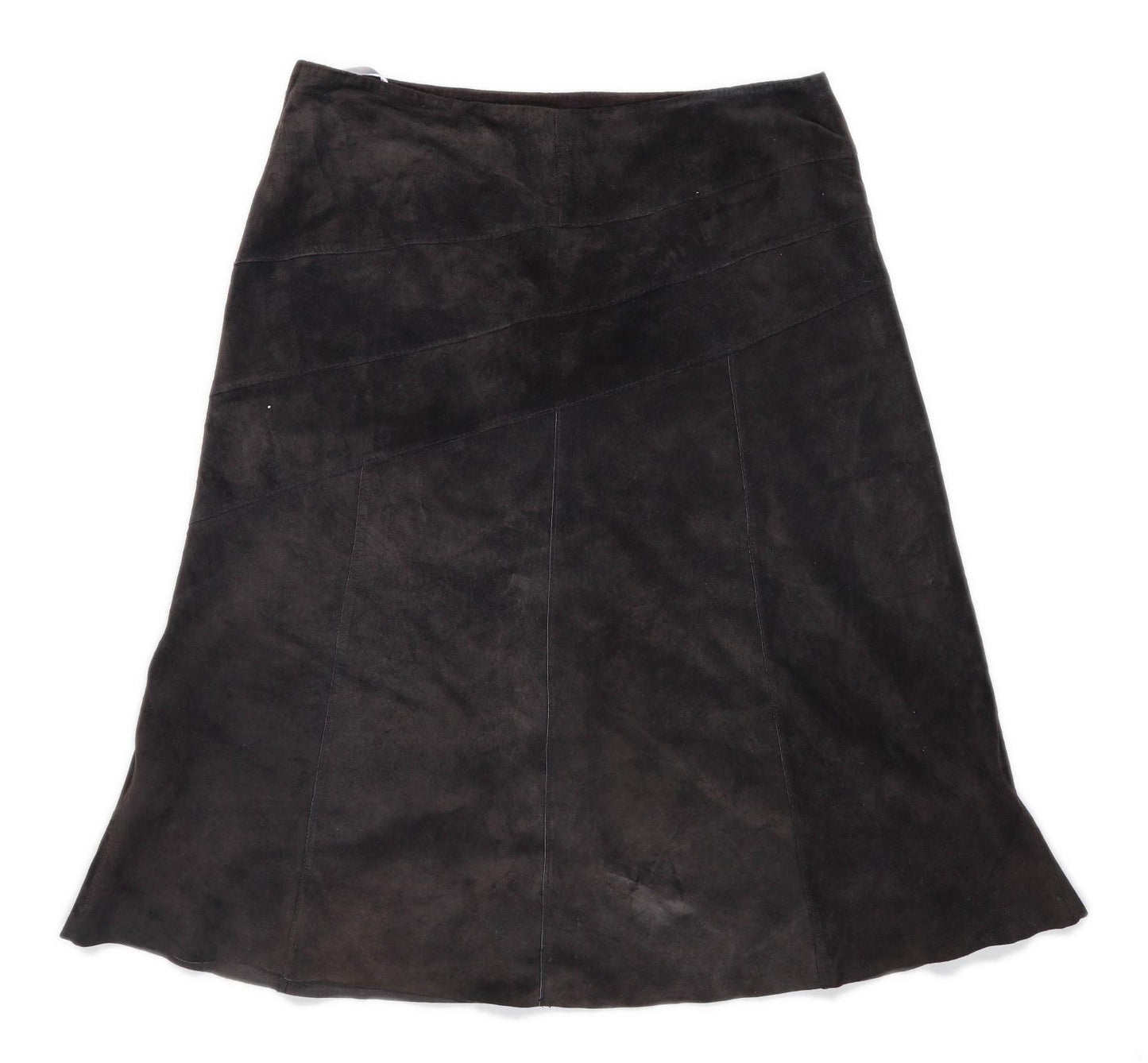 Oasis Womens Size 12 Suede Blend Brown Skirt (Regular)