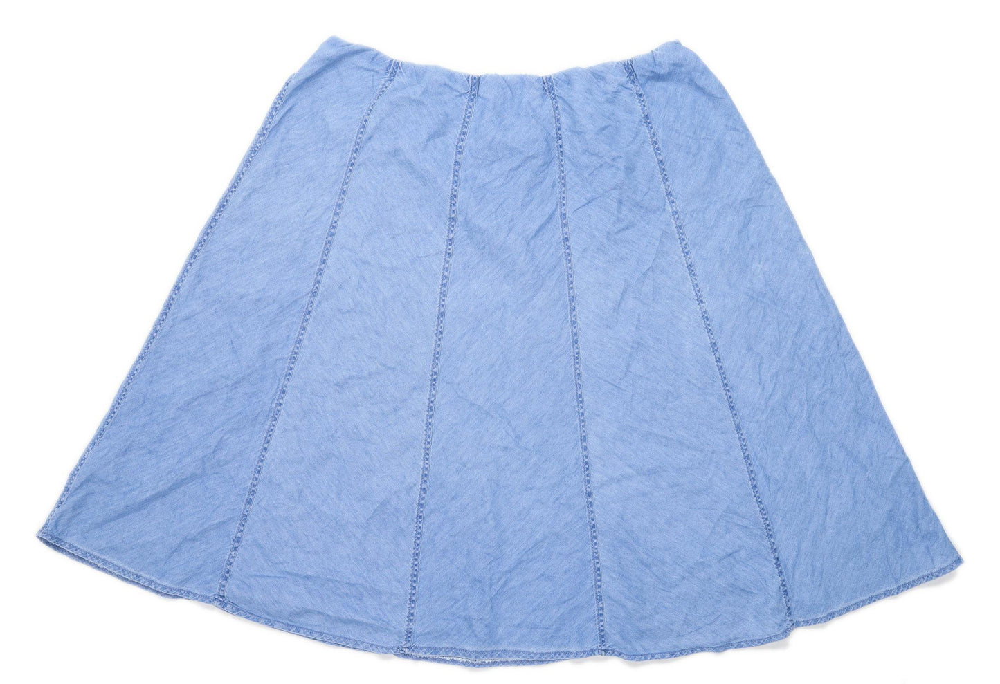 Bm Collection Womens Size 24 Denim Blue Flare Skirt (Regular)