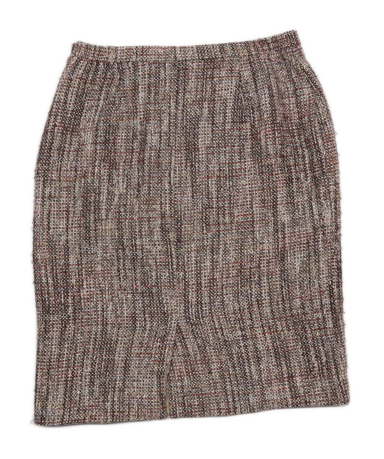 Eastex Womens Size 14 Cotton Blend Striped Brown Pencil Skirt (Regular)