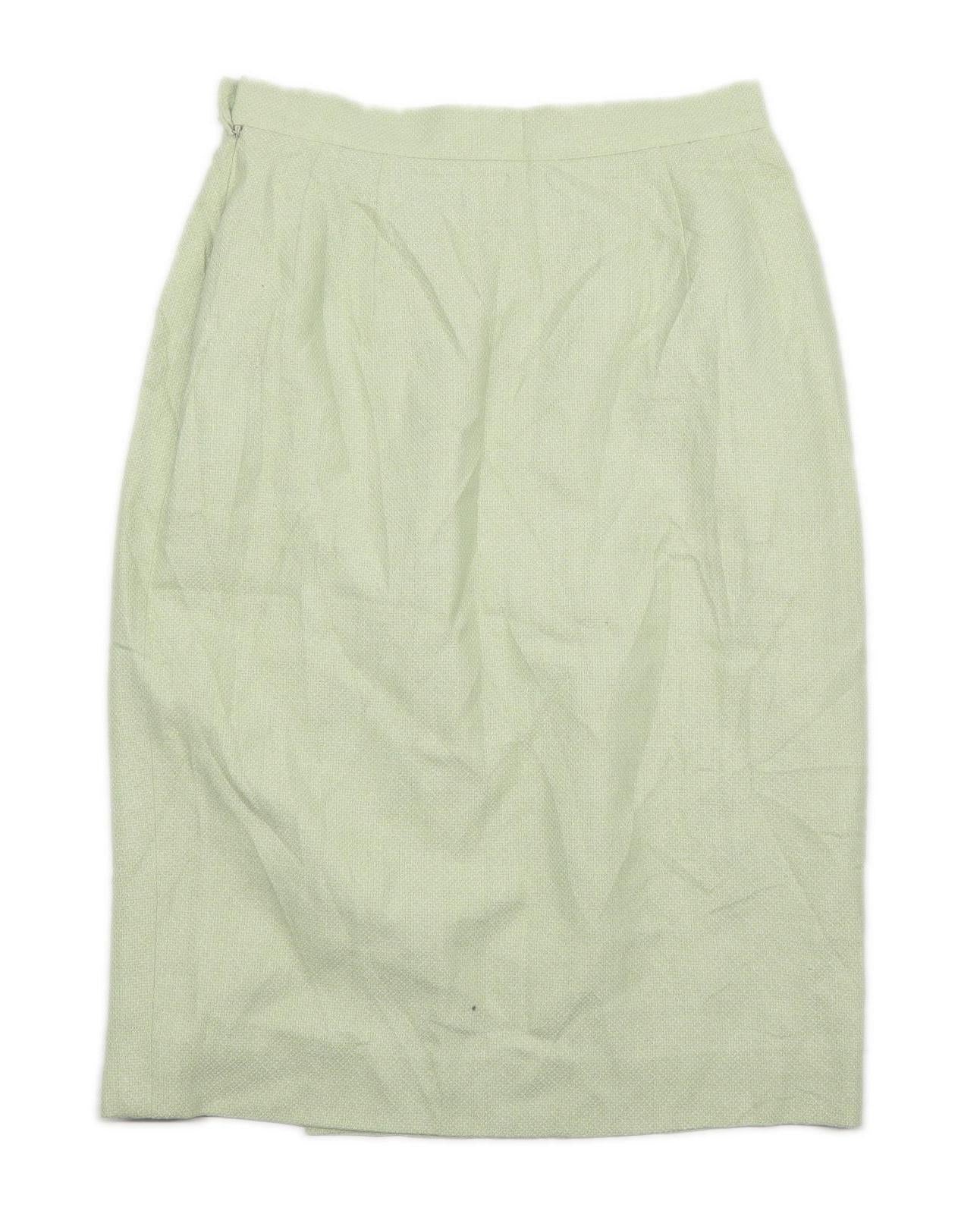 Country Casuals Womens Size 10 Silk Blend Green Skirt (Regular)