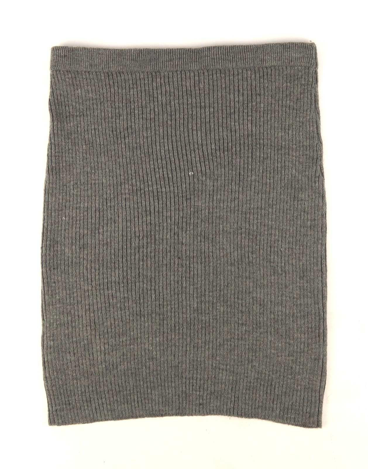 Atmosphere Womens Size 10 Textured Grey Knitted Cosy Winter Skirt (Regular)