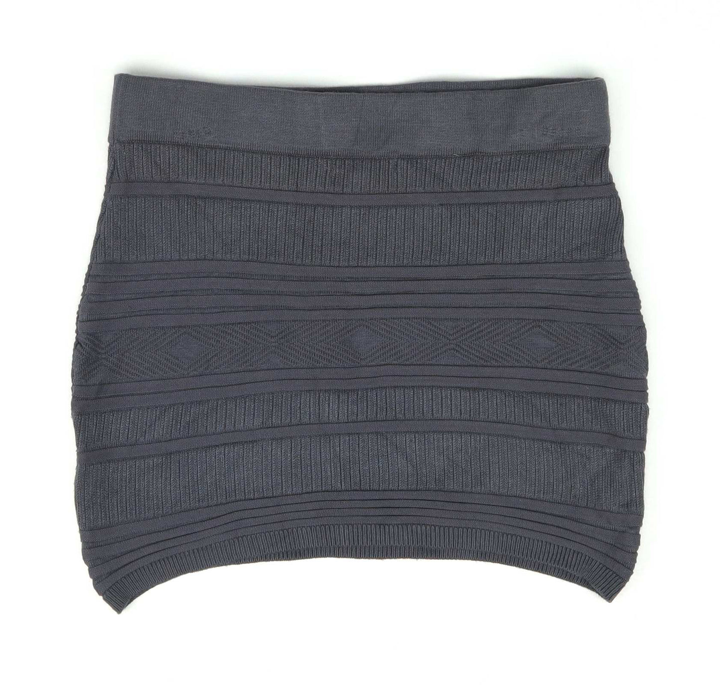 Amisu Womens Size M Grey Textured Skirt (Regular)