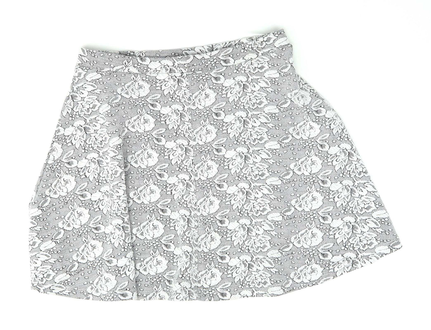 George Womens Size 12 Grey Floral Skirt (Regular)