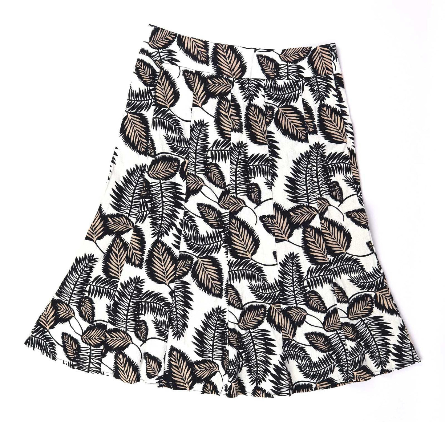 Preworn Womens Size 12 White Floral Cotton Skirt (Regular)