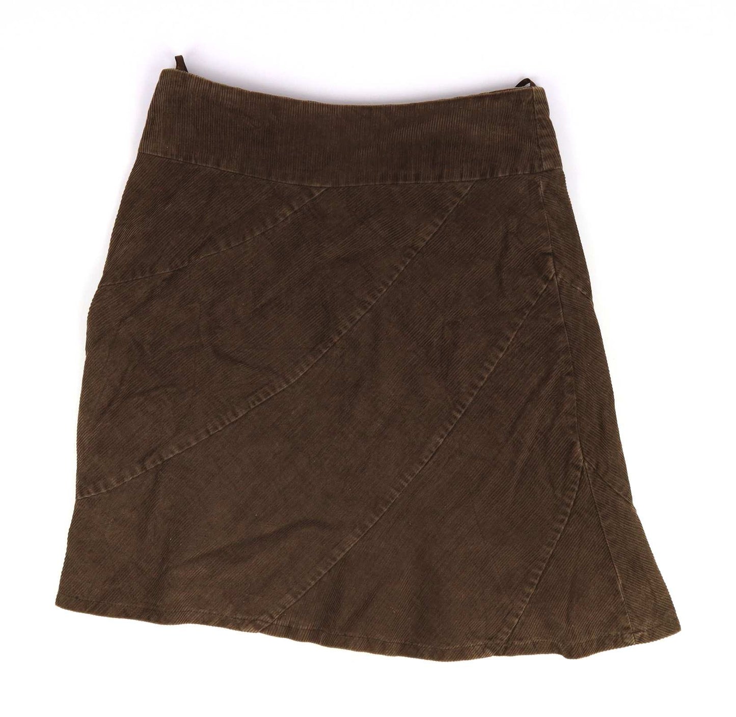 Krisp Womens Size 8 Brown Cotton Corduroy Skirt (Regular)