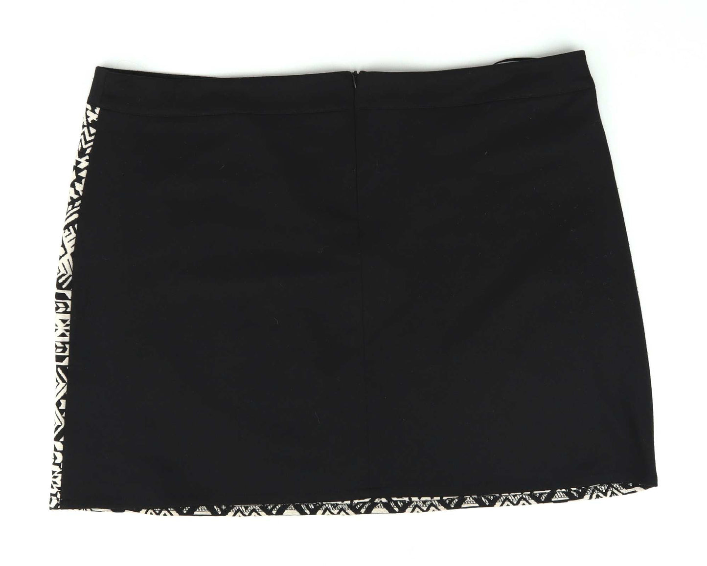 Atmosphere Womens Size 20 Black Geometric Cotton Blend Skirt (Regular)