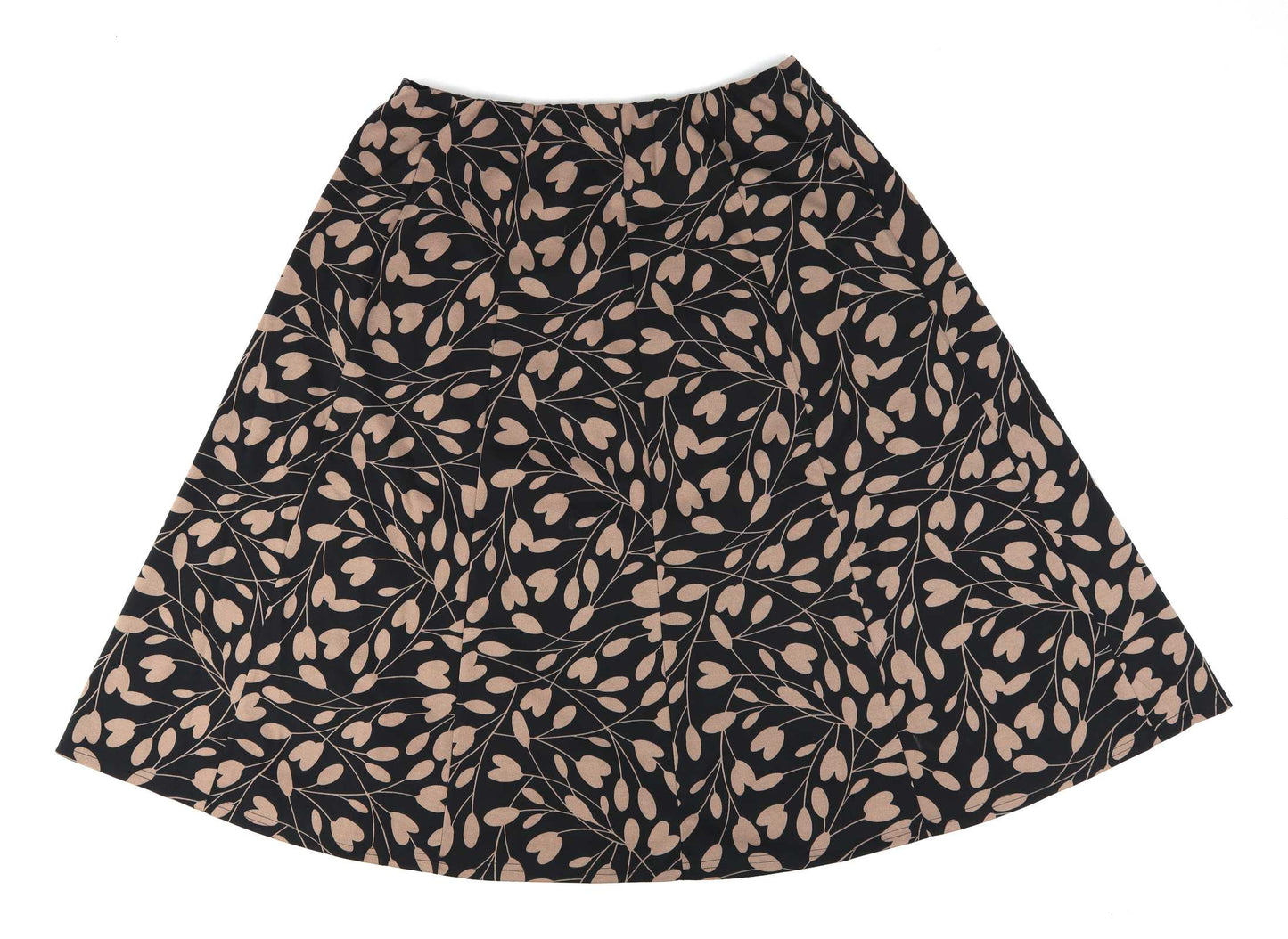 Classics Womens Size 16 Brown Floral A-Line Skirt (Regular)