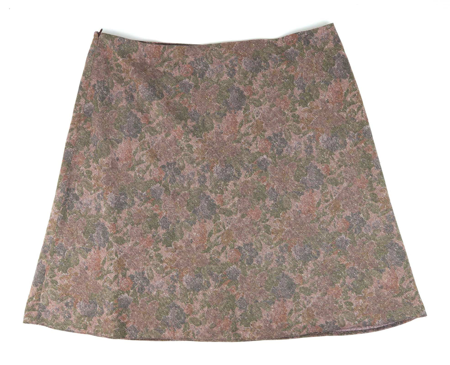 Bonmarche Womens Size 24 Green Floral Winter Skirt (Regular)