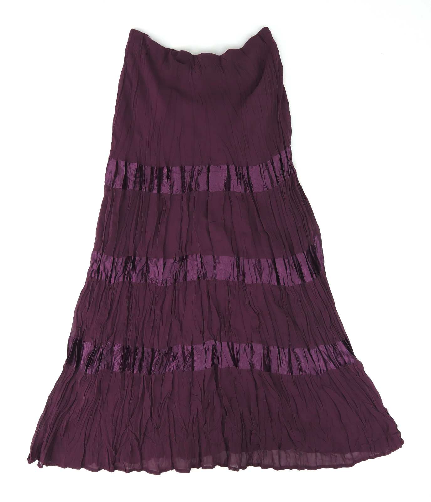 BHS Womens Size 10 Purple Striped Skirt (Regular)