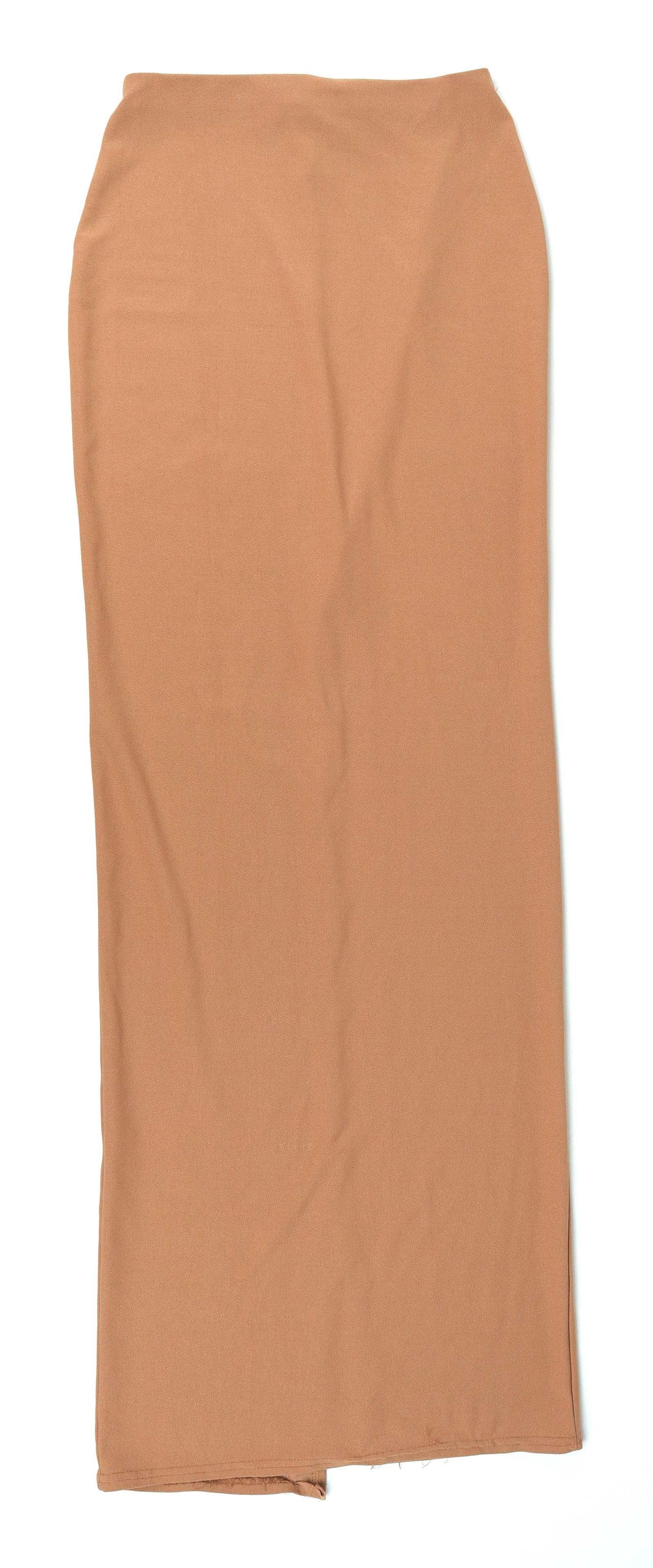 Missguided Womens Size 8 Brown Divided Split Front Skirt (Regular)