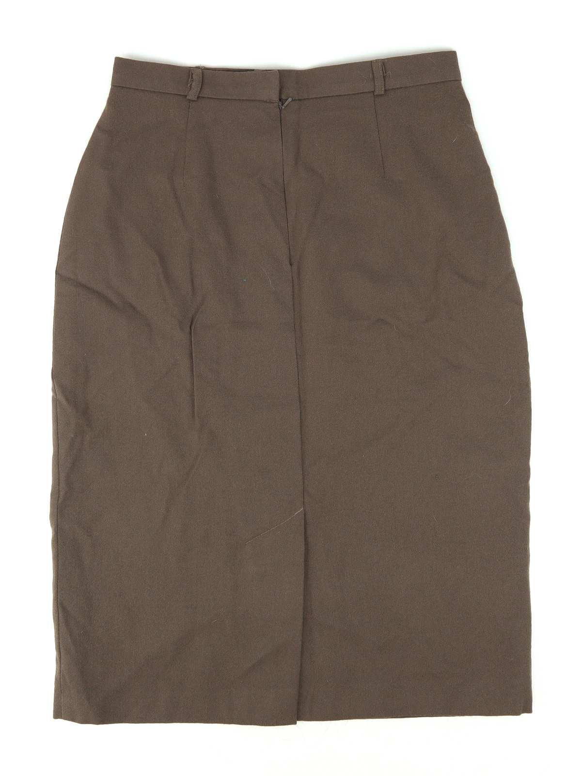 Edinburgh Womens Size 14 Brown Wool Winter Skirt (Regular)