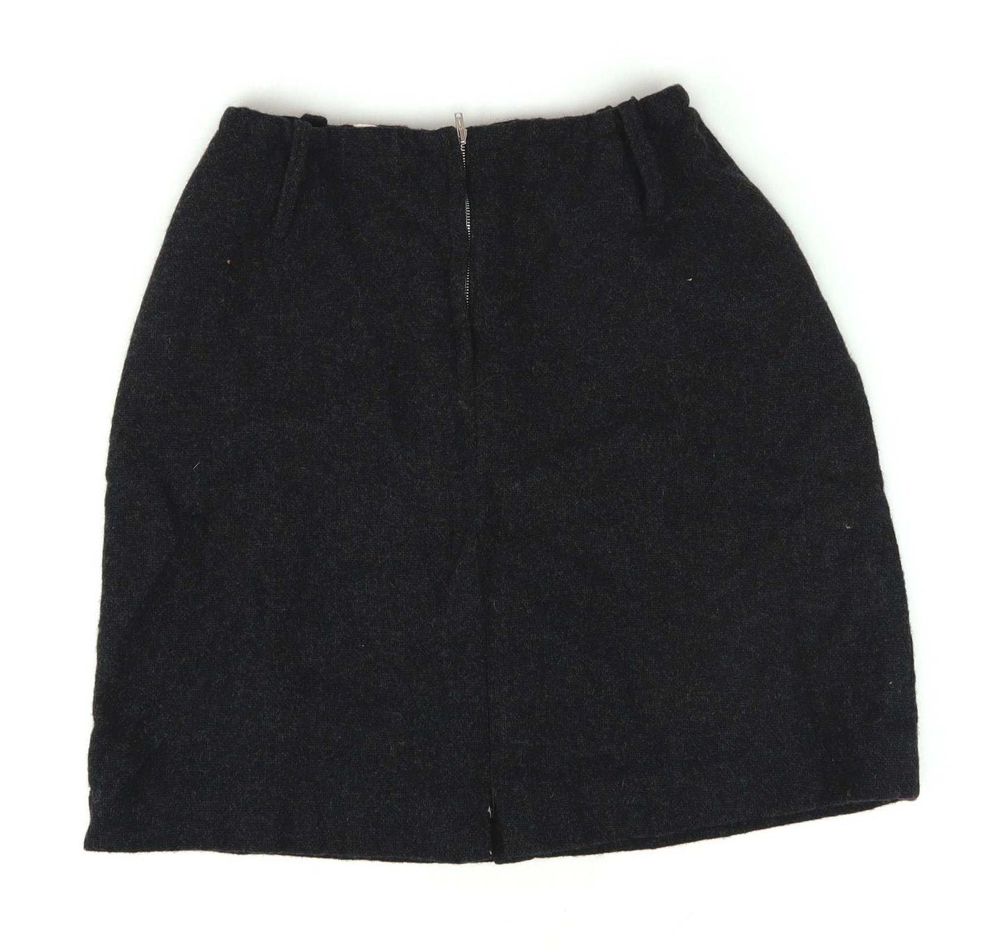Keynote Womens Size 12 Grey Textured Wool Winter Skirt (Regular)