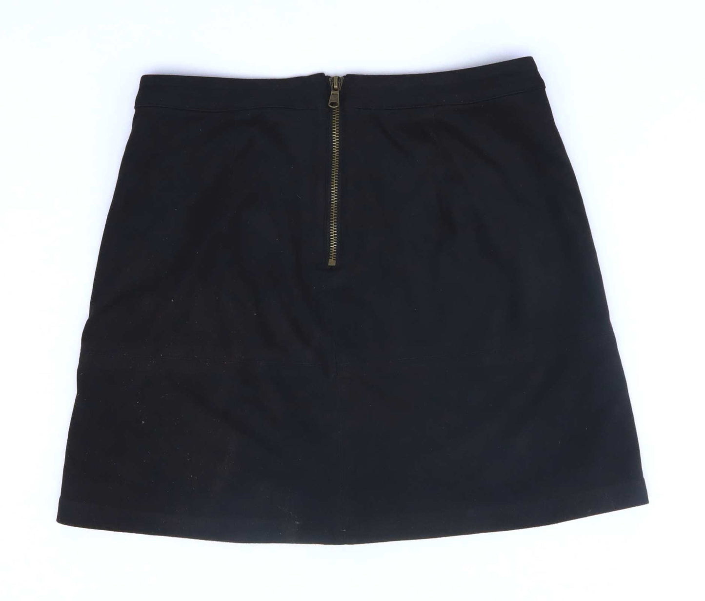 New Look Womens Size 8 Black Zipped Skirt (Regular)