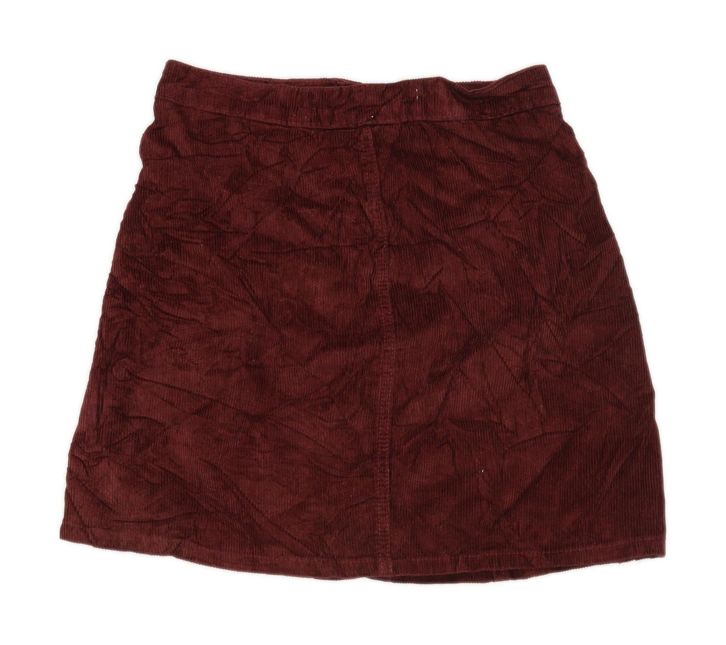 Denim Co Womens Size 8 Cotton Textured Burgundy Skirt (Regular)