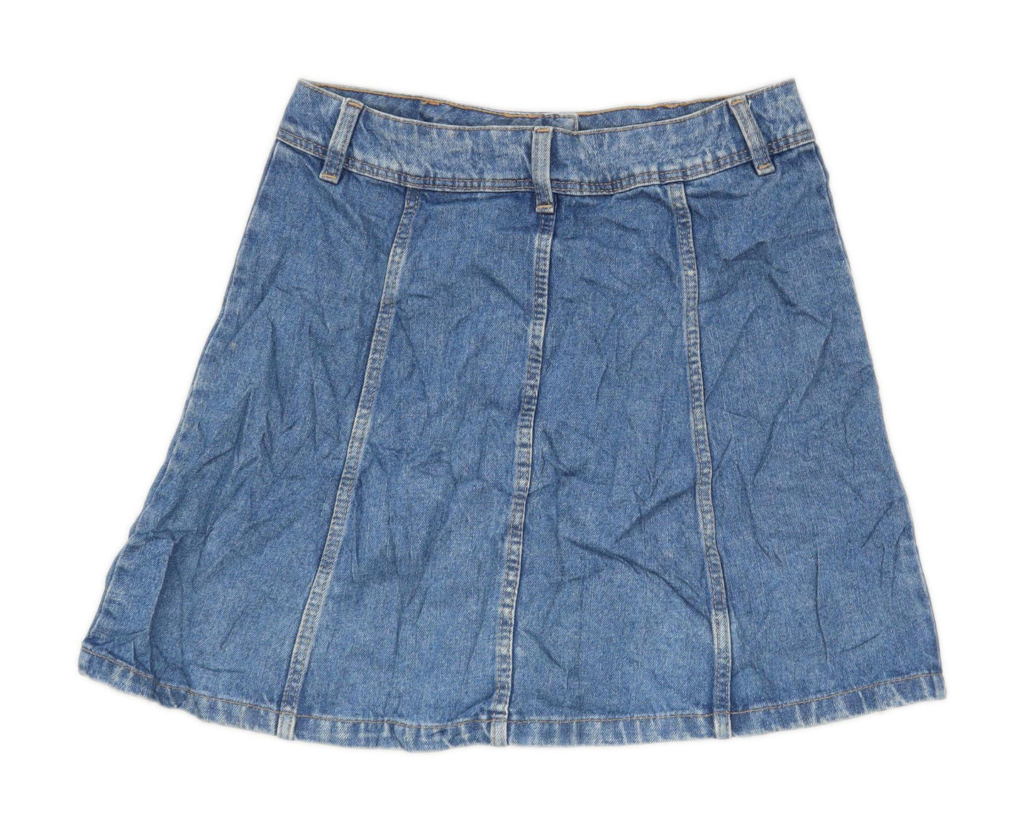 H&M Womens Size 8 Denim Blue Skirt (Regular)