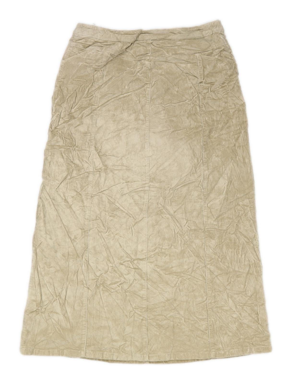 Papaya Womens Size 12 Cotton Blend Textured Beige Skirt (Regular)
