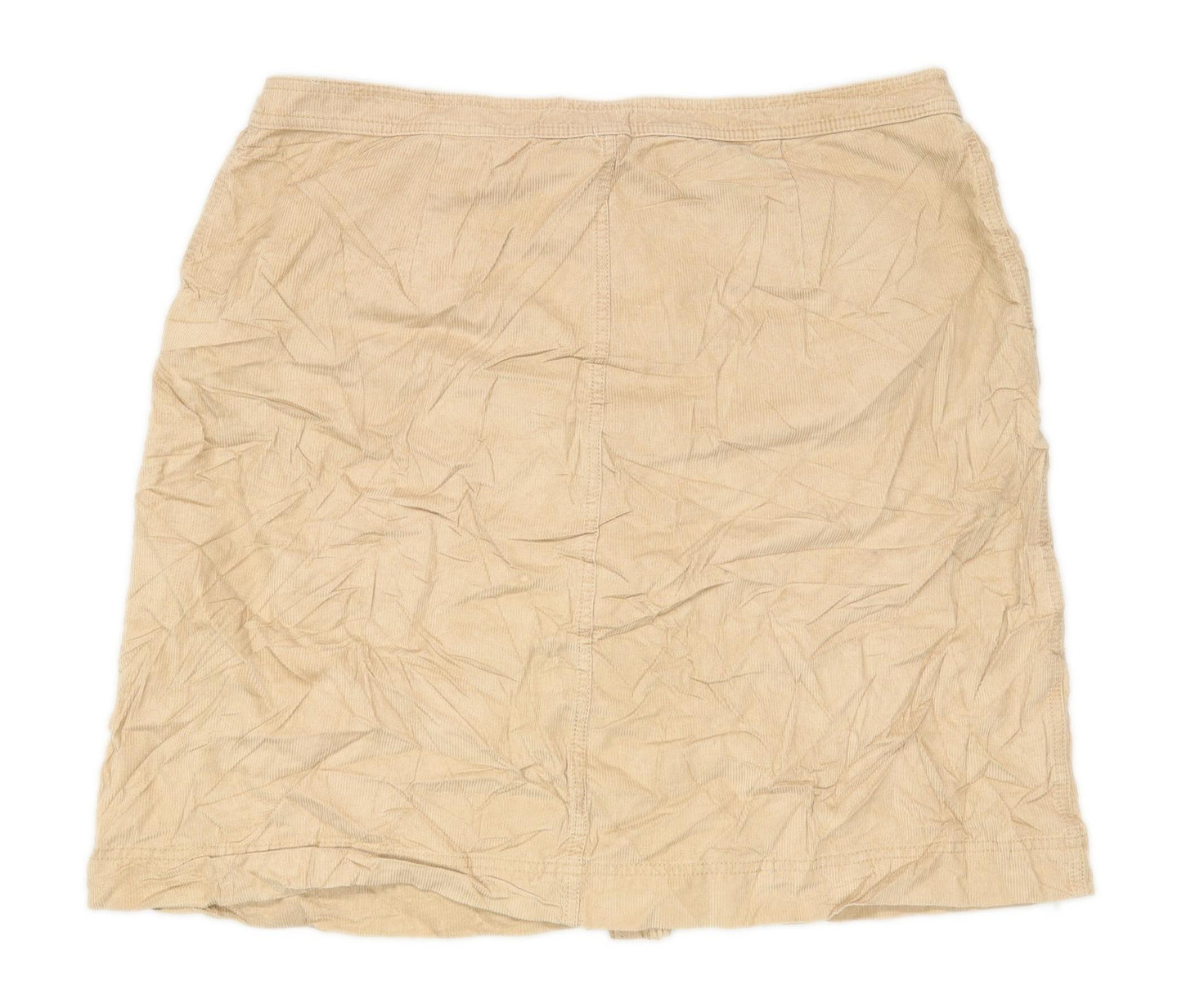 Gap Womens Size XL Cotton Textured Beige Corduroy Skirt (Regular)