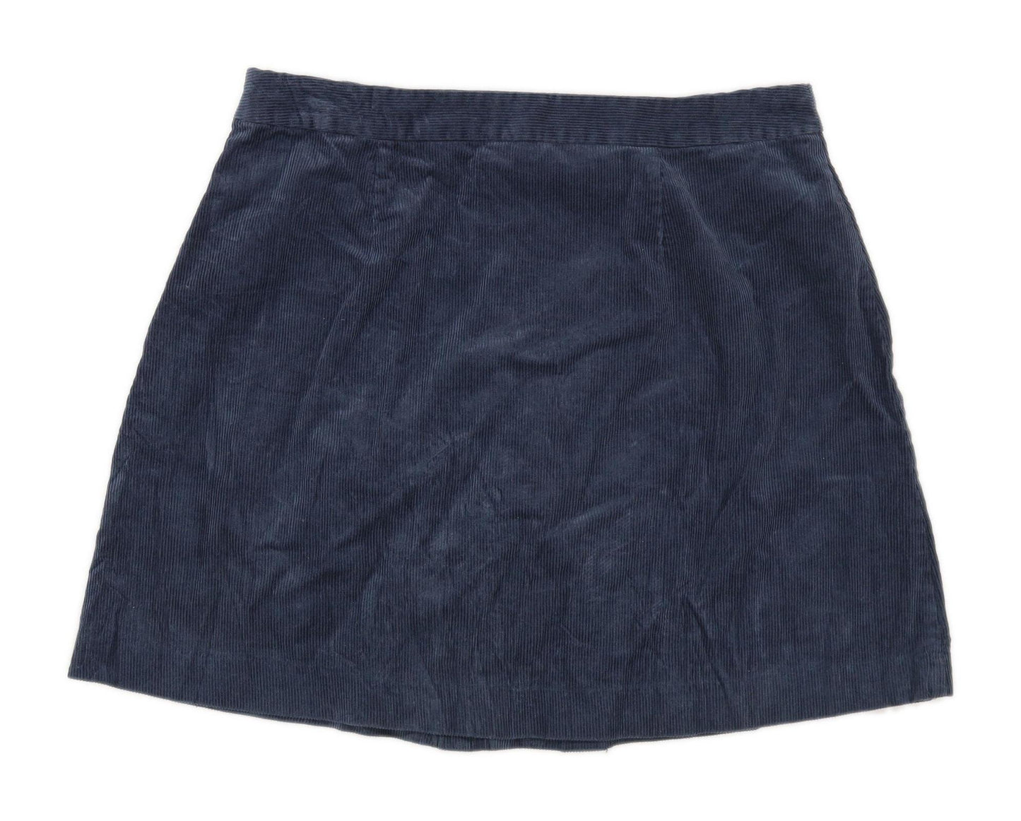 Falmer Womens Size 16 Cotton Blend Textured Blue Corduroy Skirt (Regular)