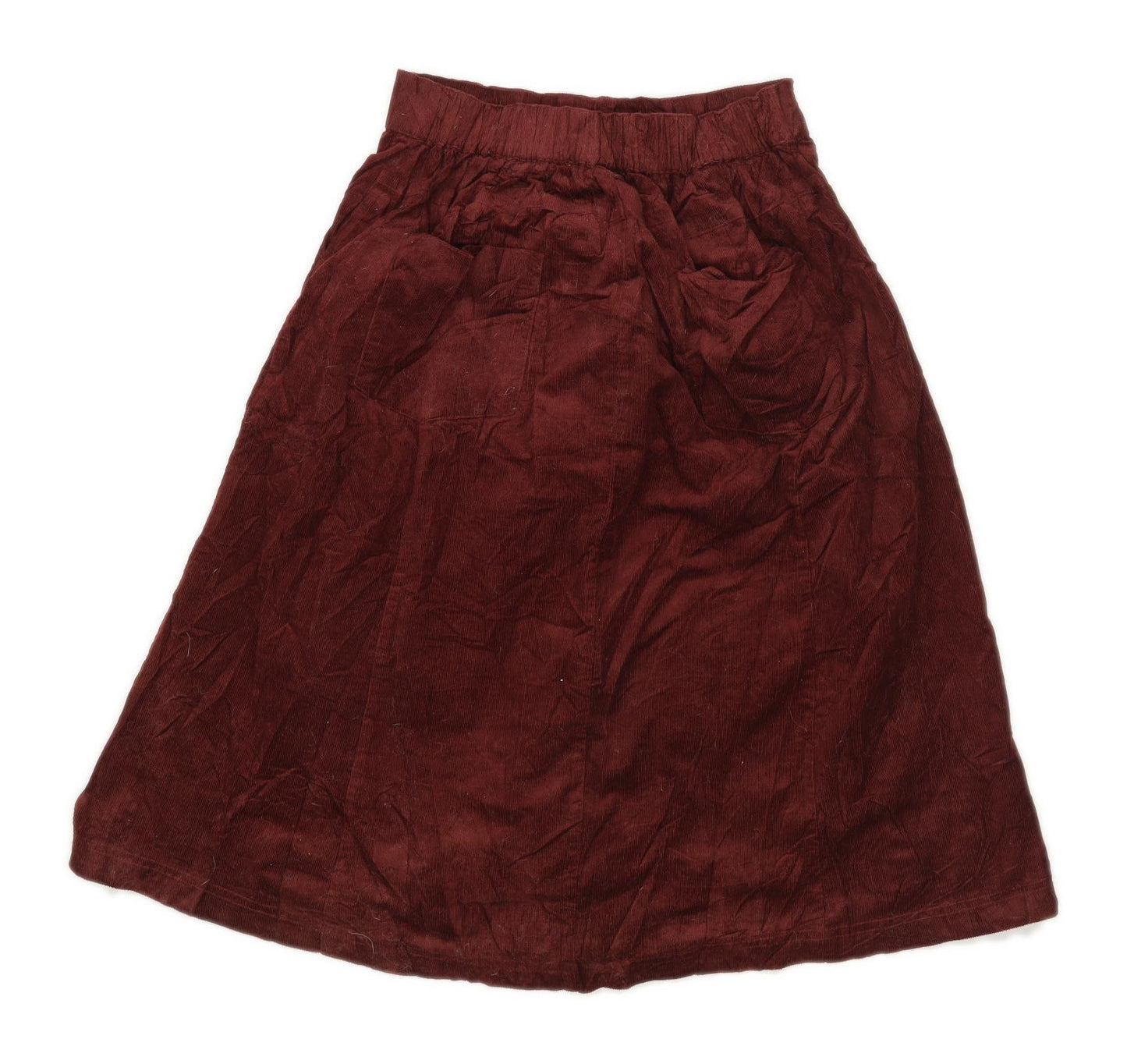 Amber Womens Size 10 Cotton Textured Red Corduroy Skirt (Regular)