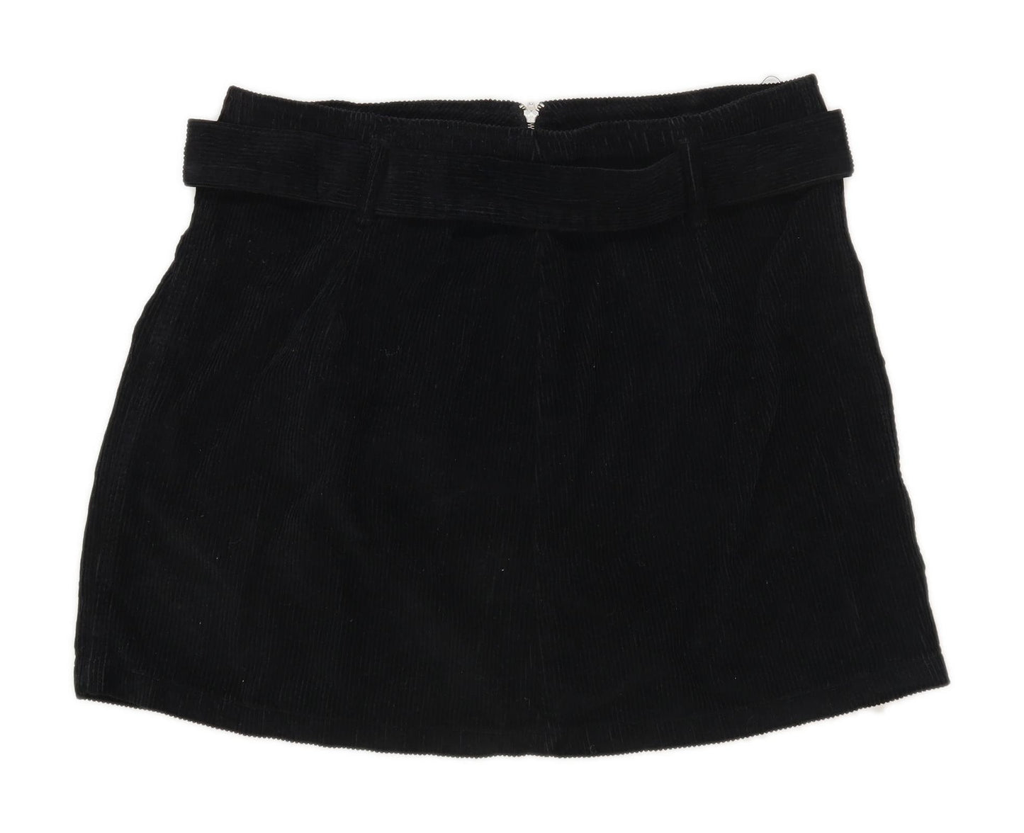 Denim Co Womens Size 16 Cotton Textured Black Corduroy Skirt (Regular)