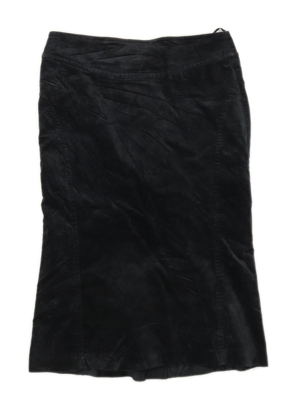 MNG Womens Size 6 Cotton Blend Black Pencil Skirt (Regular)