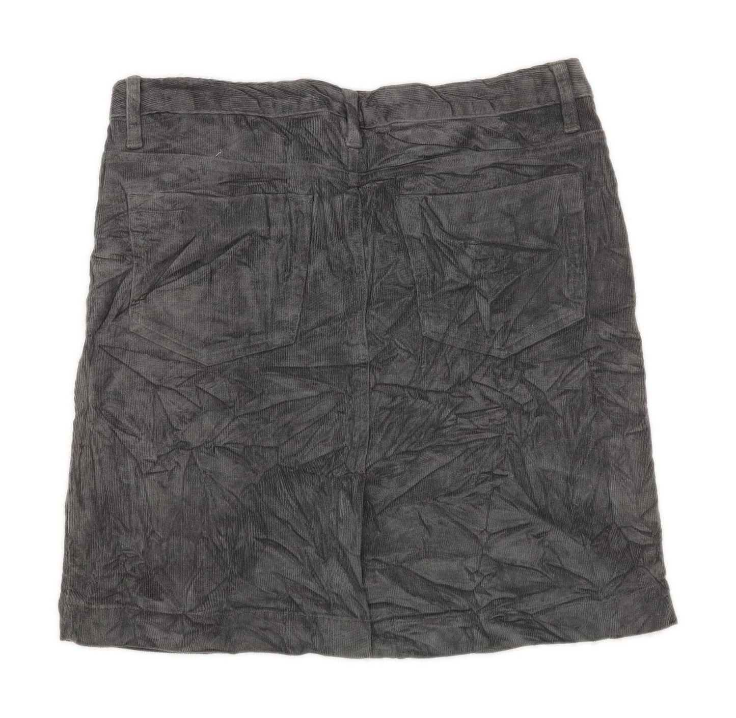 Kew Womens Size 12 Cotton Blend Textured Grey Skirt (Regular)