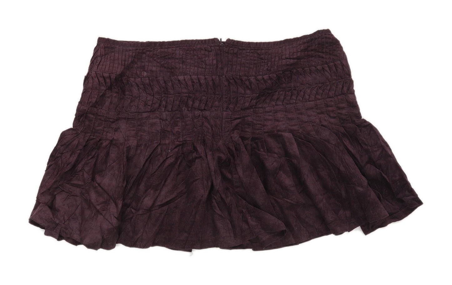 Dorothy Perkins Womens Size 14 Cotton Purple Pleated Skirt (Regular)