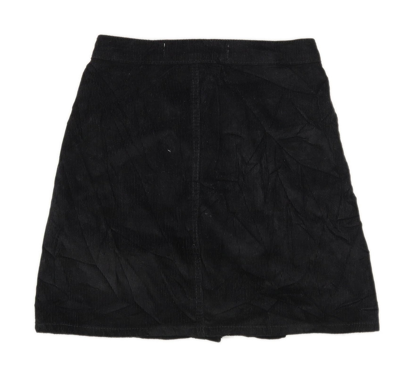 Denim Co Womens Size 6 Cotton Textured Black Corduroy Skirt (Regular)