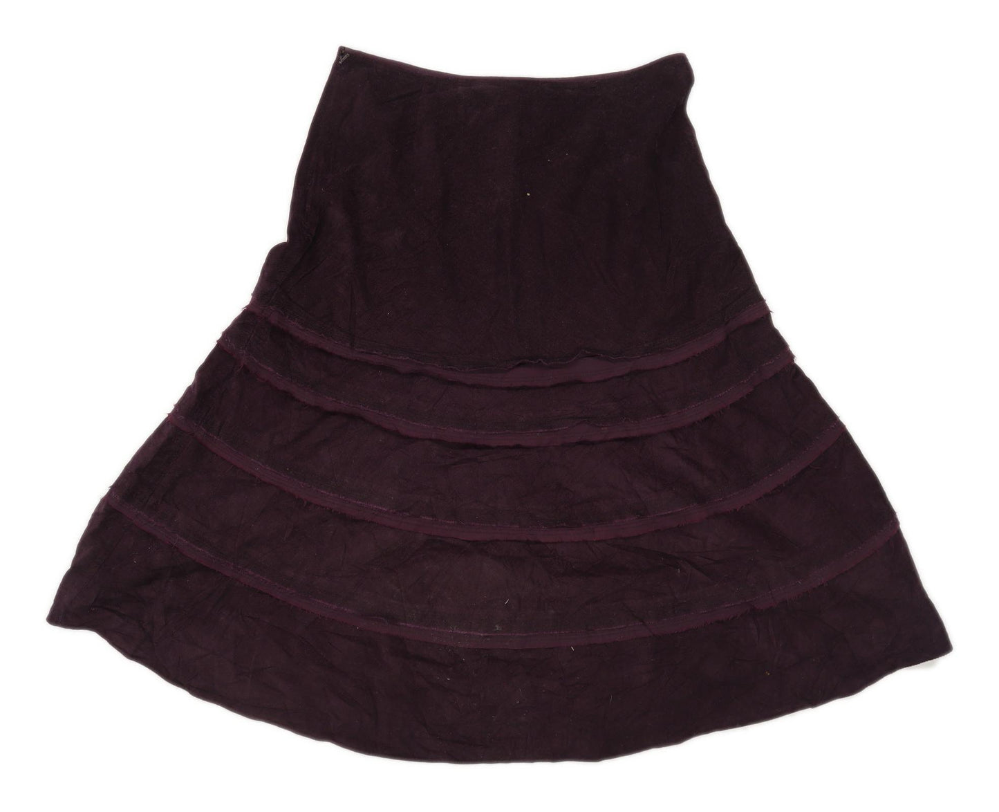 Laura Ashley Womens Size 12 Cotton Blend Striped Purple Skirt (Regular)